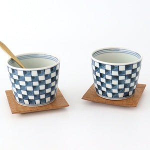 Soba Choko Checkered Pattern  | Free Cup Hasami Ware