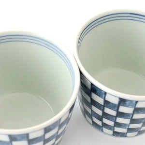 Soba Choko Checkered Pattern  | Free Cup Hasami Ware