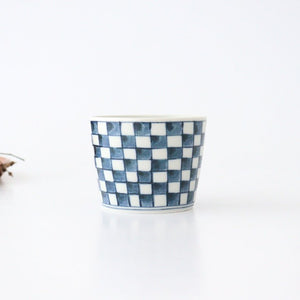 Soba Choko Checkered Pattern  | Free Cup Hasami Ware