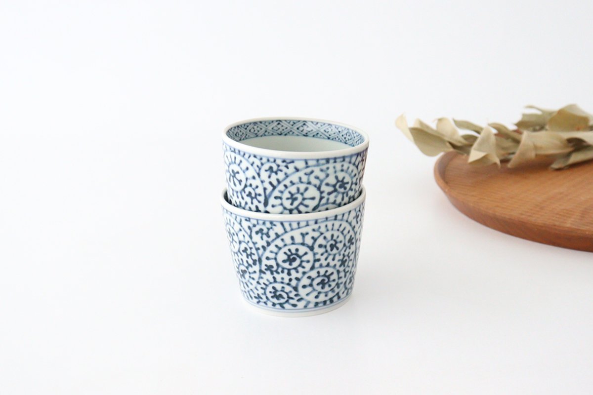 Soba Choko Octopus Arabesque Pattern  | Free Cup Hasami Ware