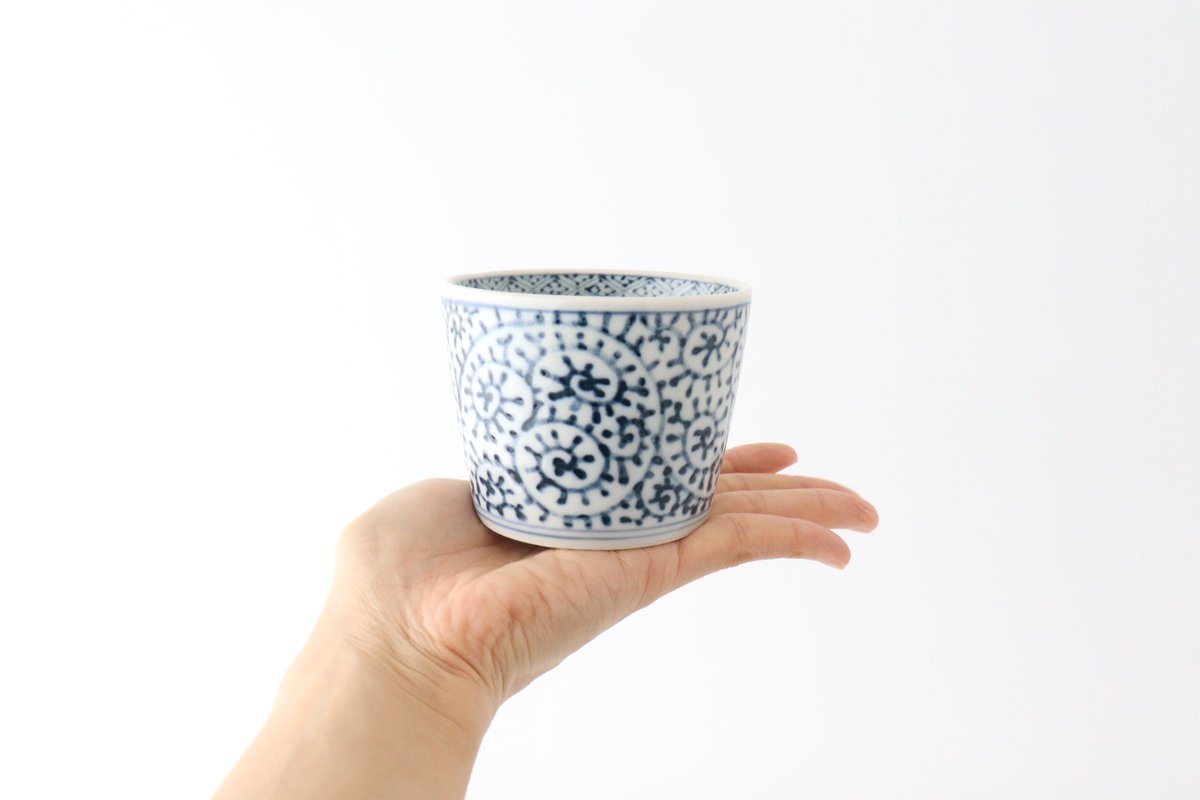 Soba Choko Octopus Arabesque Pattern  | Free Cup Hasami Ware