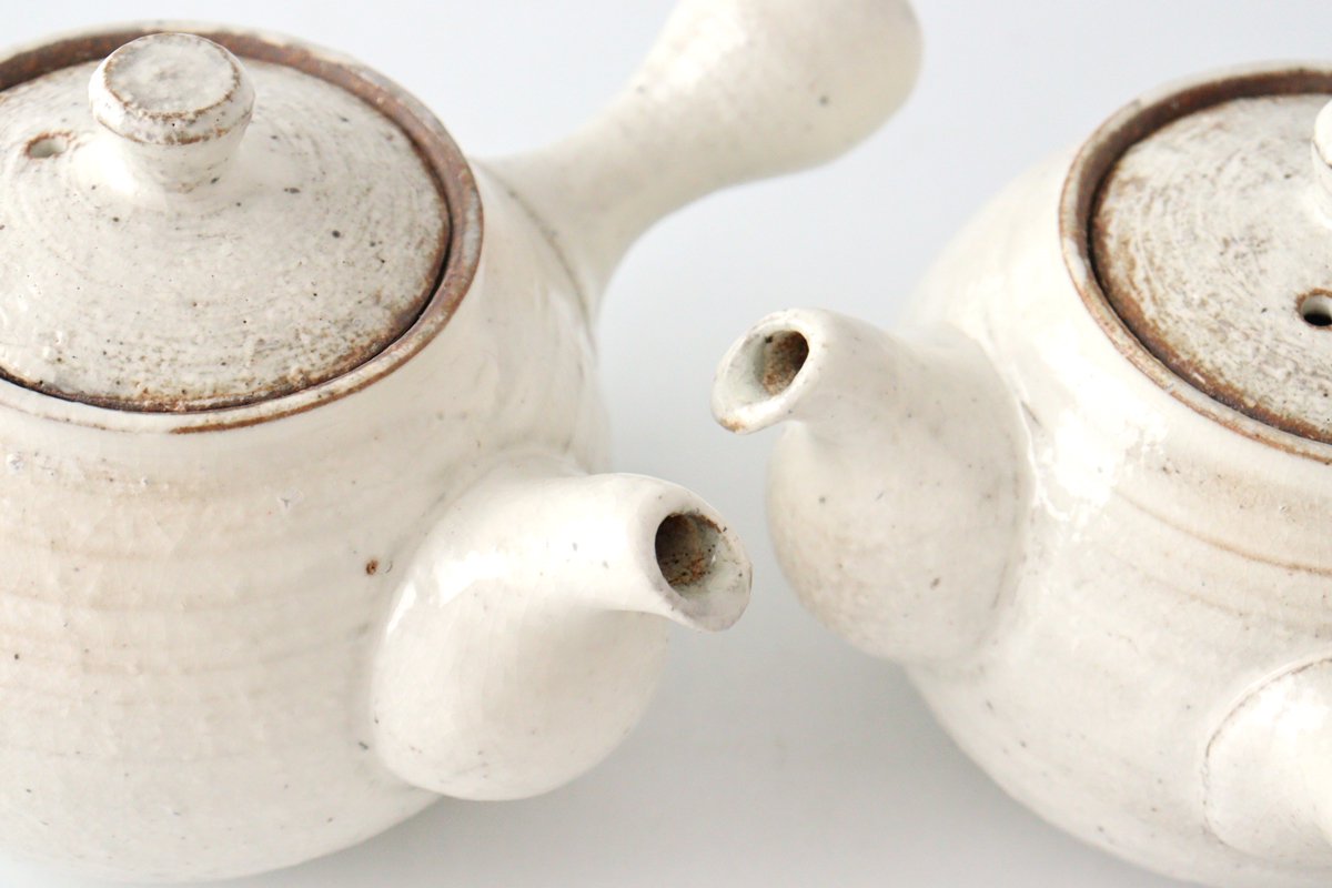 Japanese Teapot Kohiki White | Kyusu Mino Ware