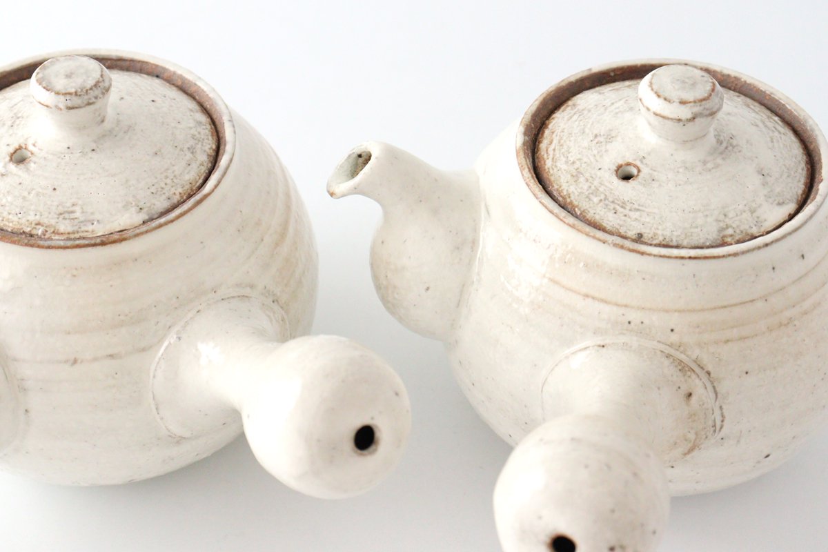 Japanese Teapot Kohiki White | Kyusu Mino Ware