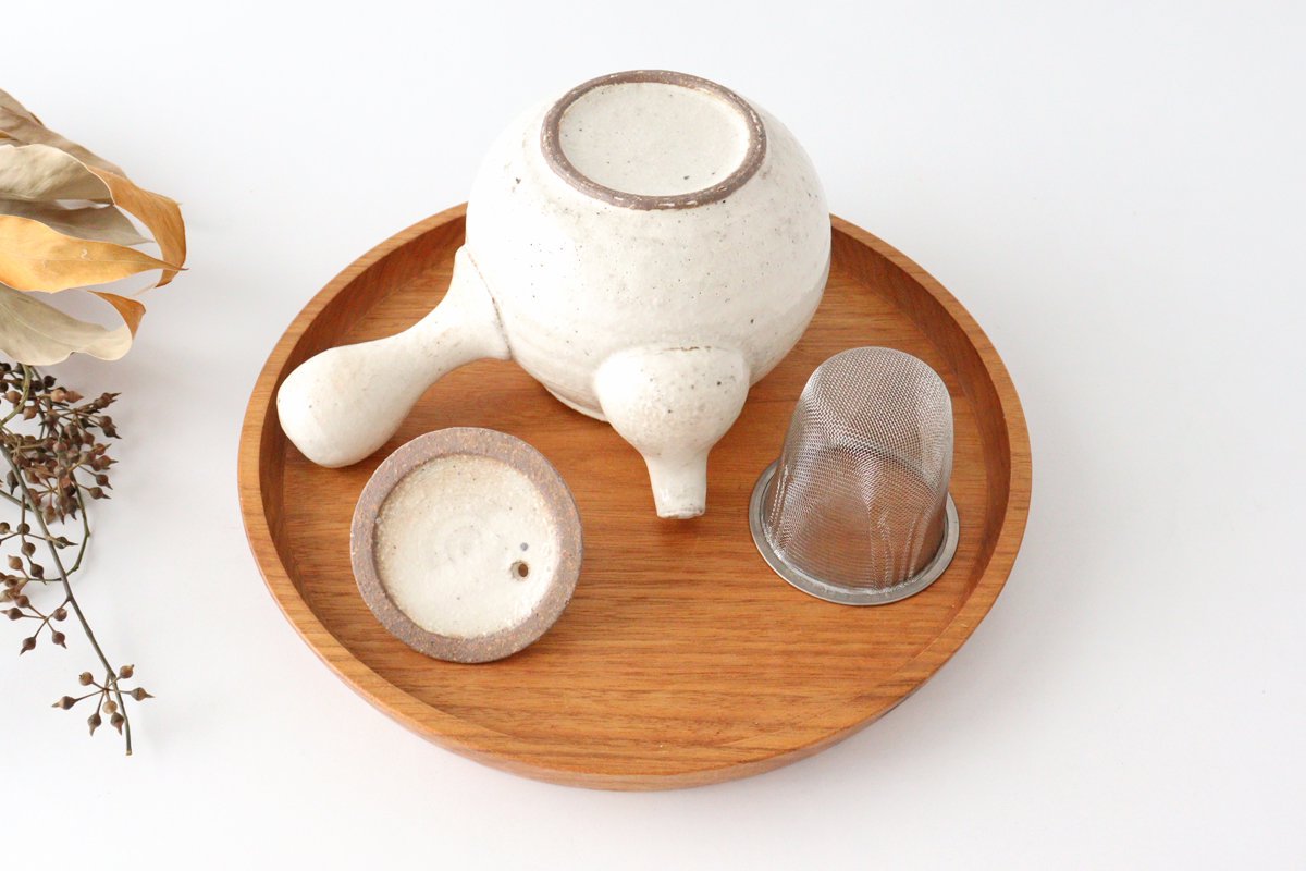 Japanese Teapot Kohiki White | Kyusu Mino Ware