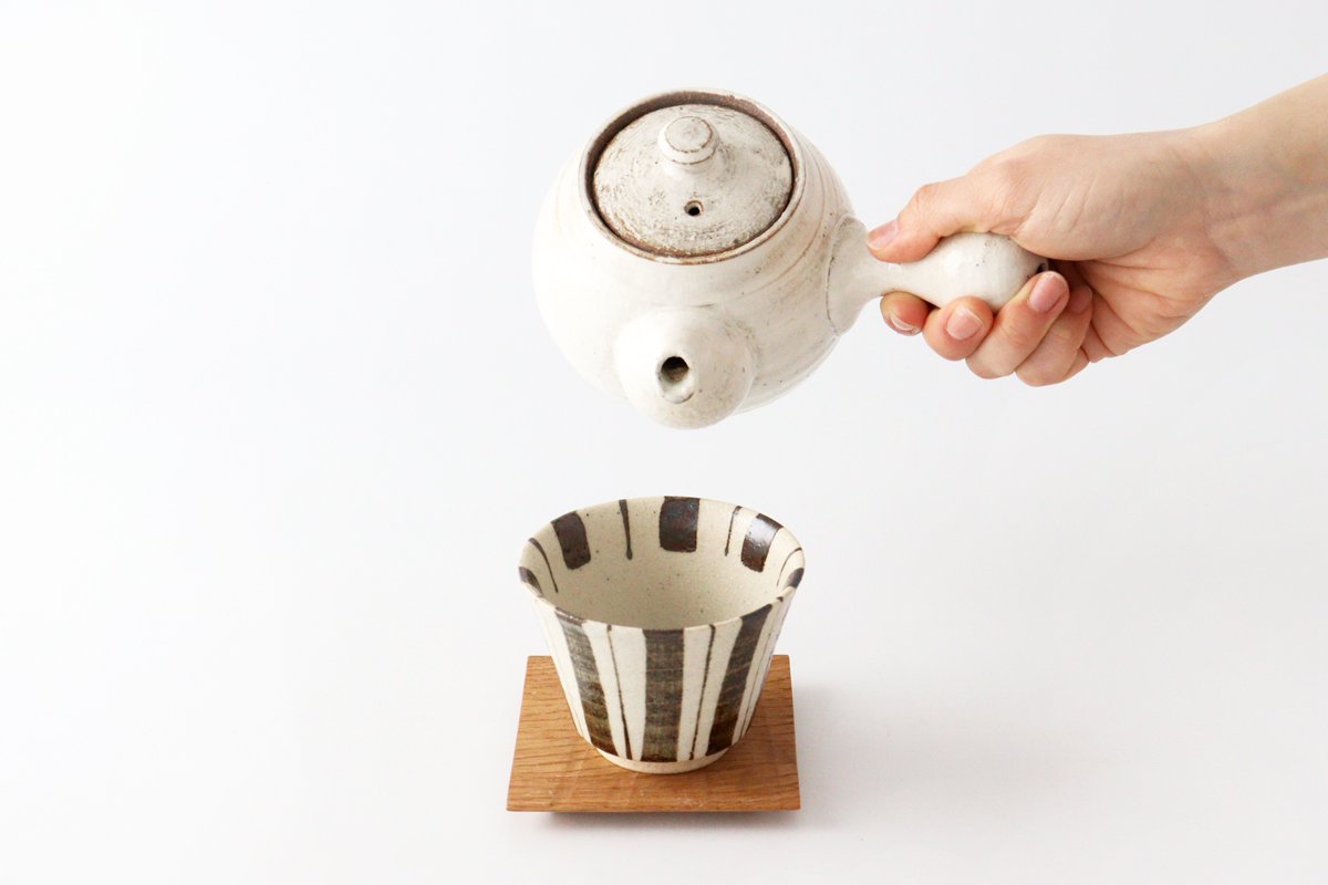 Japanese Teapot Kohiki White | Kyusu Mino Ware