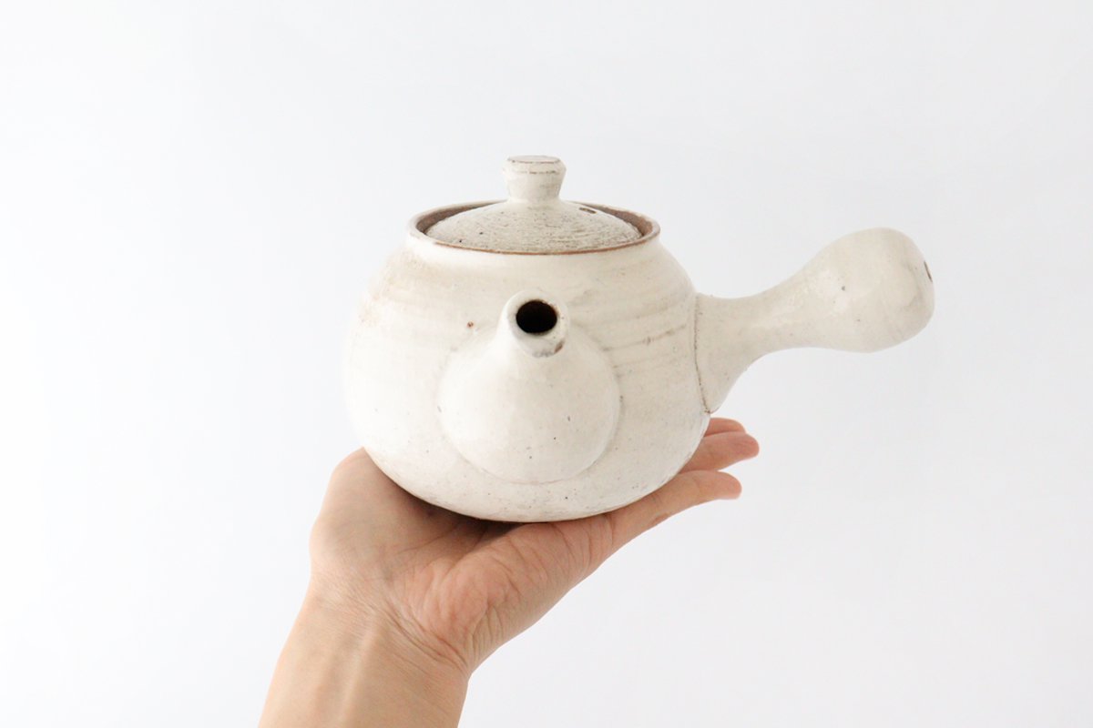 Japanese Teapot Kohiki White | Kyusu Mino Ware