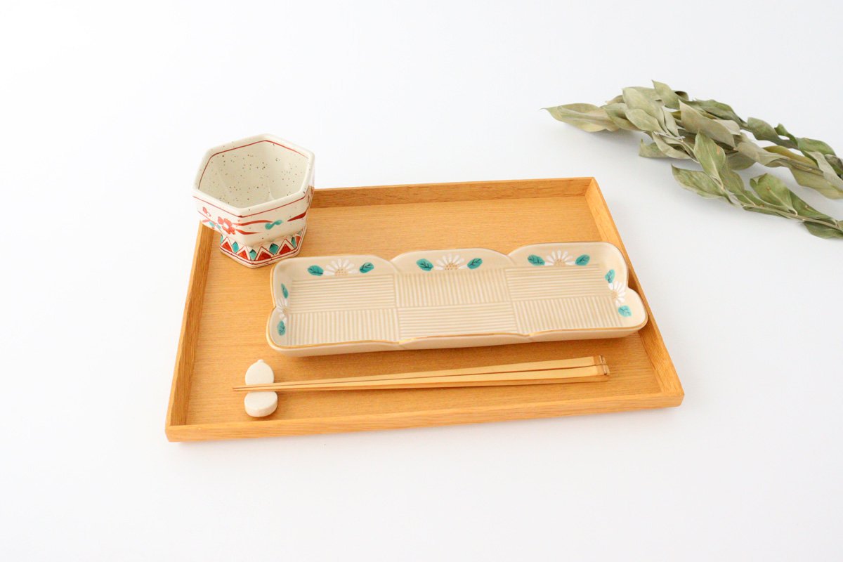 Long Square Plate Chrysanthemum | Sushi Plate Arita ware