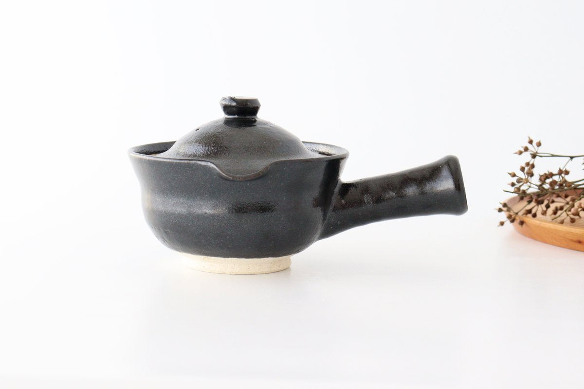 Japanese Teapot Squeezed-type Black | Kyusu Iga Ware