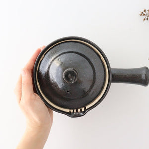 Japanese Teapot Squeezed-type Black | Kyusu Iga Ware