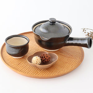 Japanese Teapot Squeezed-type Black | Kyusu Iga Ware