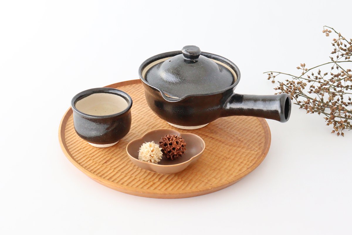 Japanese Teapot Squeezed-type Black | Kyusu Iga Ware