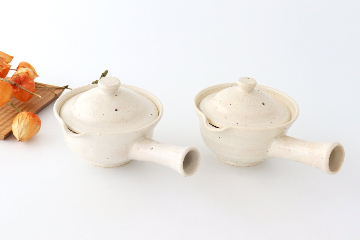 Japanese Teapot Squeezed-type White | Kyusu Iga Ware