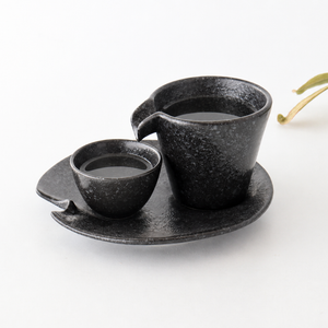 Cold Sake Ware Set Black | Mino Ware