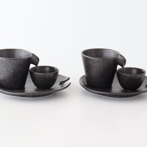 Cold Sake Ware Set Black | Mino Ware