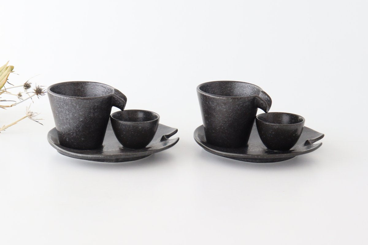 Cold Sake Ware Set Black | Mino Ware