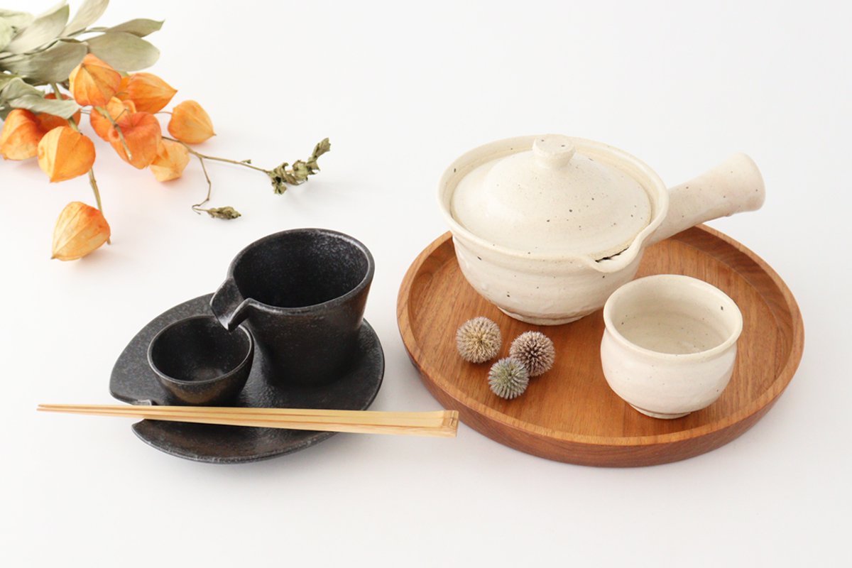 Cold Sake Ware Set Black | Mino Ware