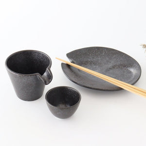 Cold Sake Ware Set Black | Mino Ware