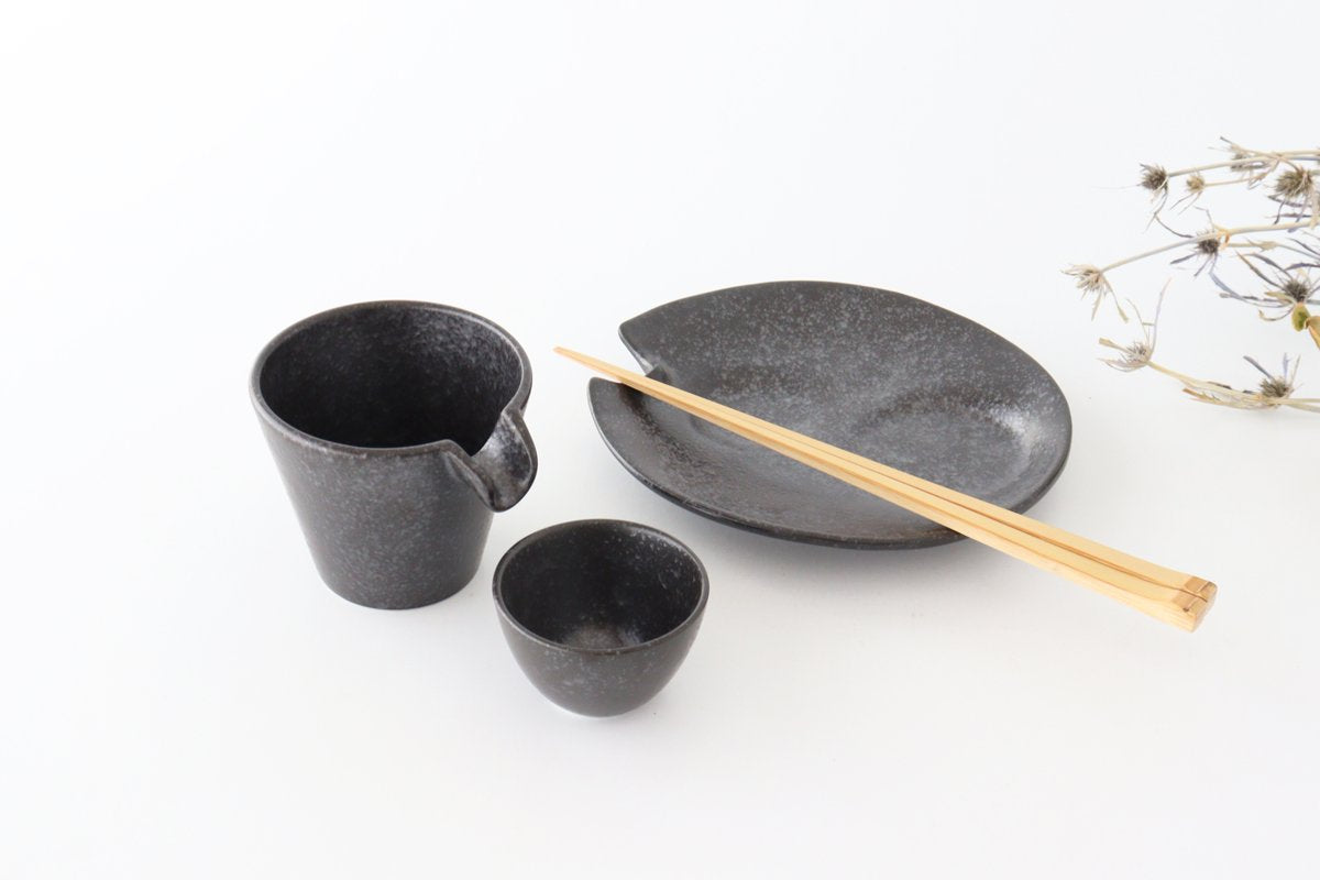 Cold Sake Ware Set Black | Mino Ware