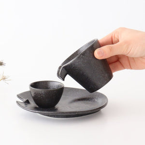 Cold Sake Ware Set Black | Mino Ware