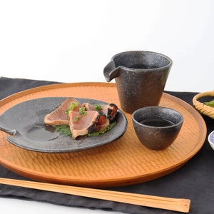 Cold Sake Ware Set Black | Mino Ware