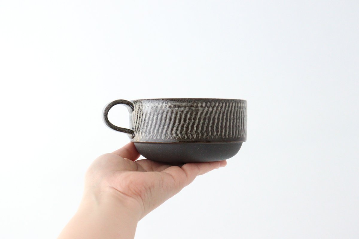 Stack Soup Cup Tobikanna Black | Mino Ware