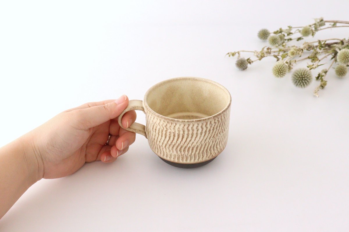 Stack Mug Tobikanna Ivory | Mino Ware