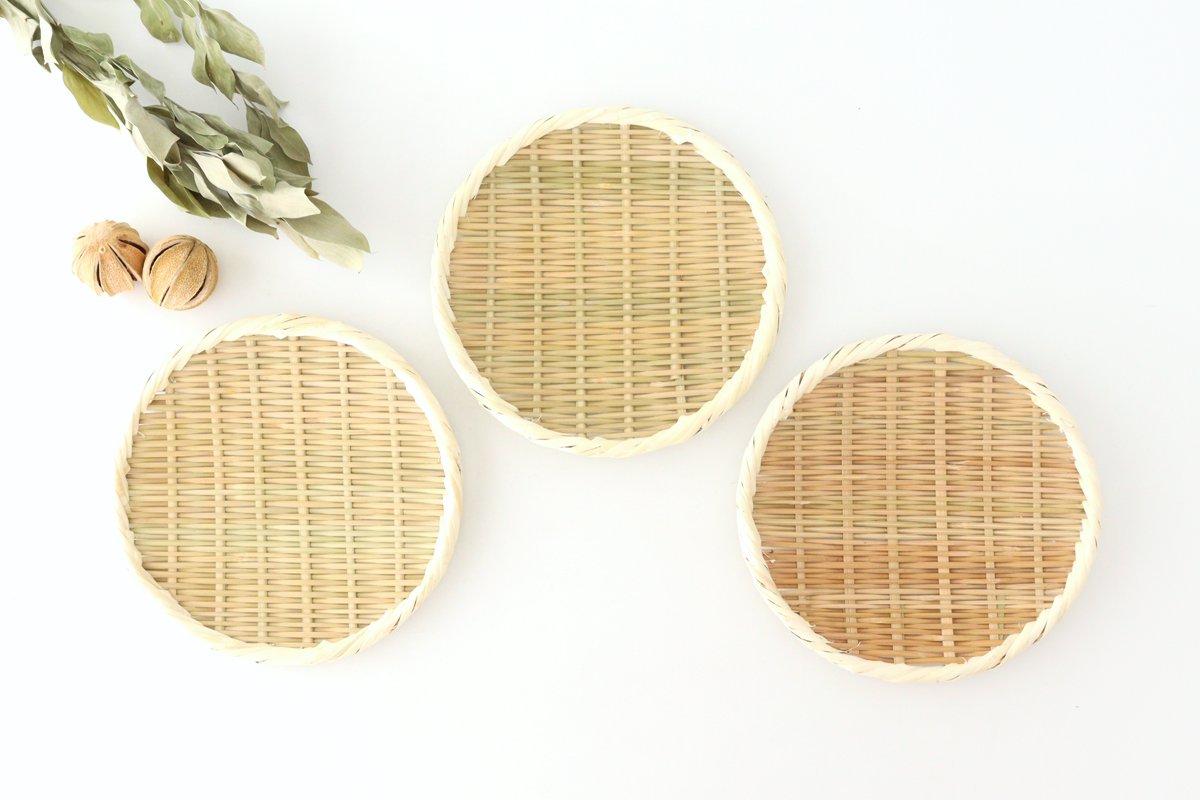 Japanese Bamboo Bascketery Tray 21cm | Niigata Bamboo Crafts