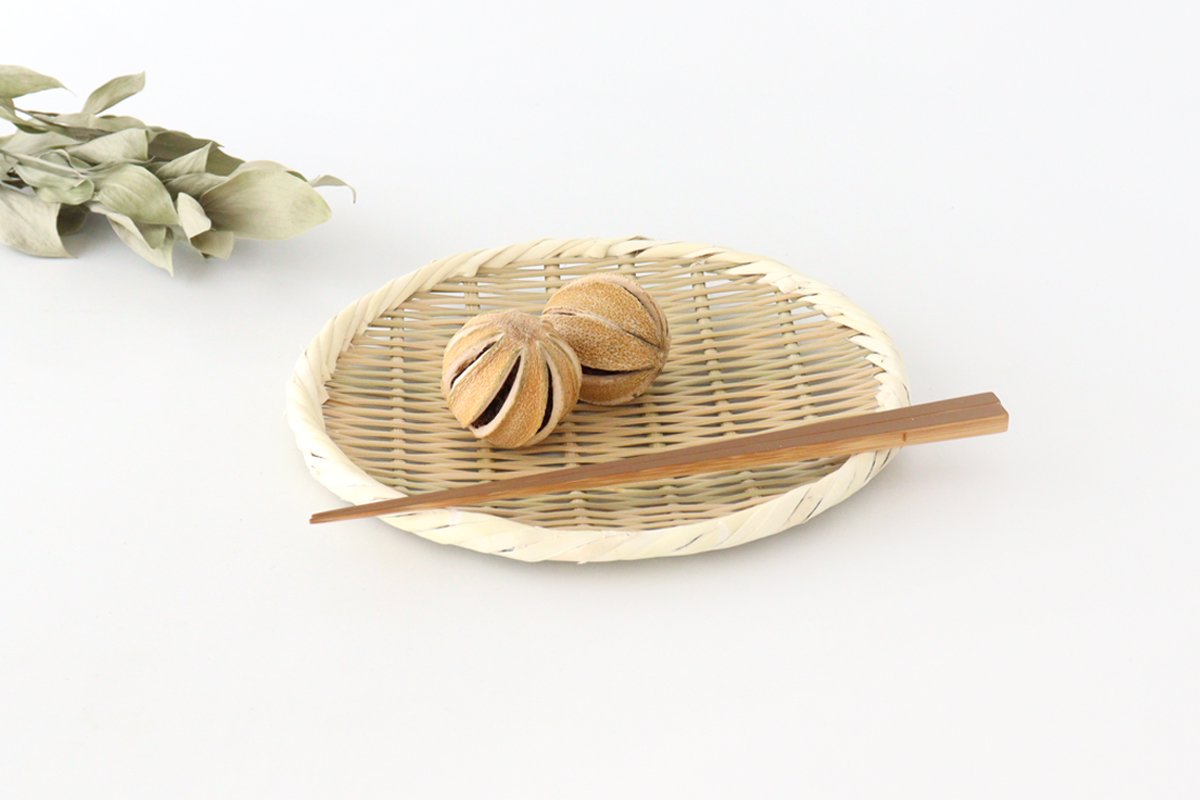 Japanese Bamboo Bascketery Tray 21cm | Niigata Bamboo Crafts