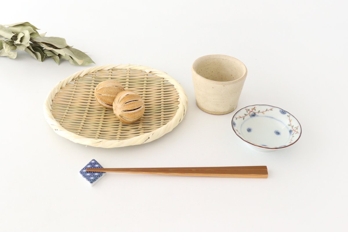 Japanese Bamboo Bascketery Tray 21cm | Niigata Bamboo Crafts