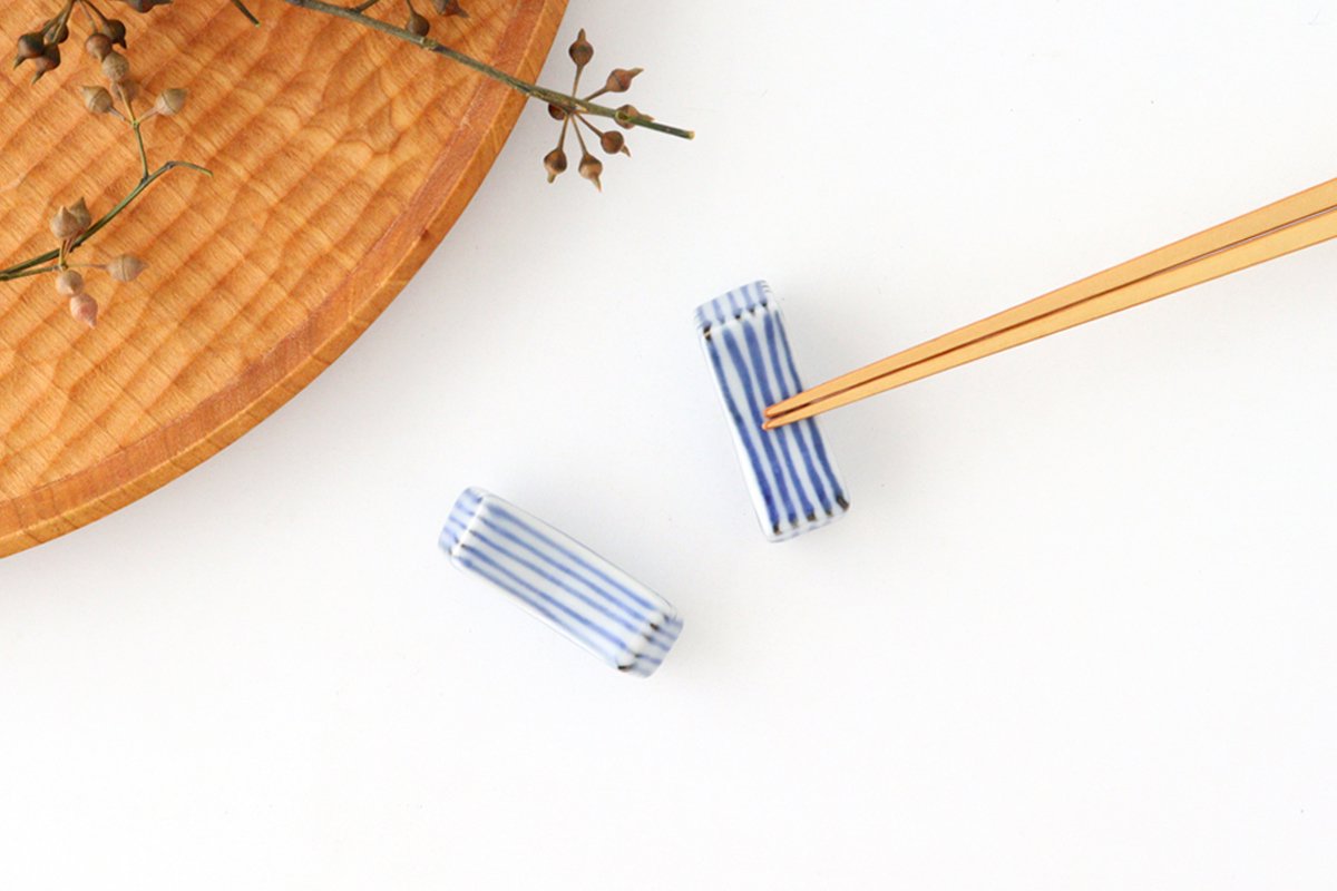 Chopstick Rest Tokusa Blue | Hashioki Arita Ware