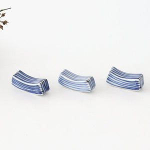 Chopstick Rest Tokusa Blue | Hashioki Arita Ware