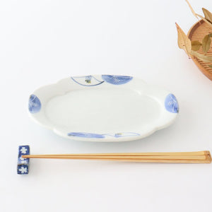 Chopstick Rest Blue Small Flowers | Hashioki Arita Ware