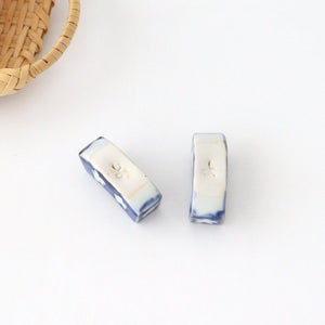 Chopstick Rest Blue Small Flowers | Hashioki Arita Ware