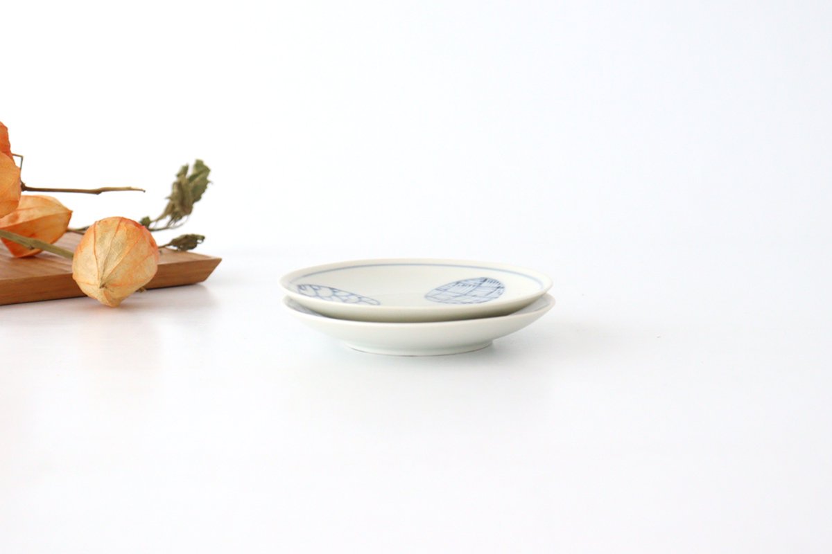 Small Round Plate Blue Round Pattern 7.6㎝・3in | Arita Ware