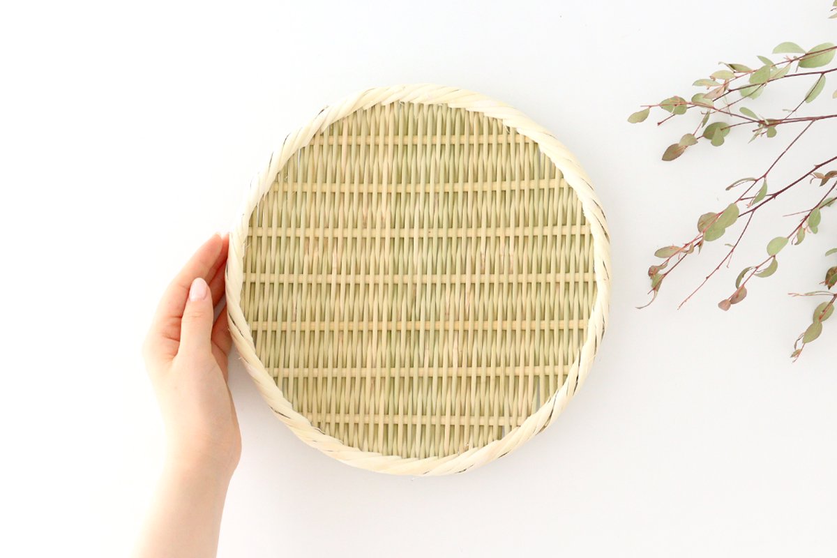 Japanese Bamboo Bascketery Tray 24cm | Niigata Bamboo Crafts