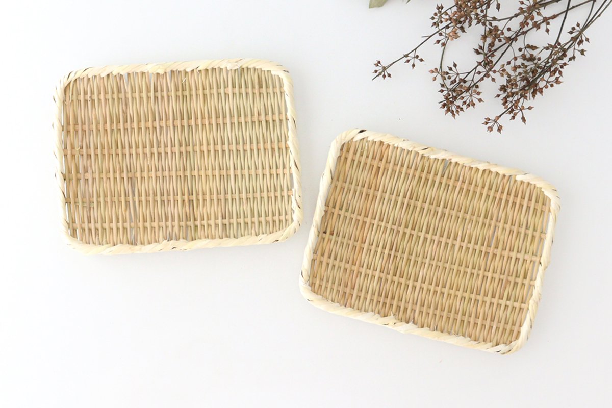 Japanese Bamboo Bascketery Square Tray 24cm | Niigata Bamboo Crafts