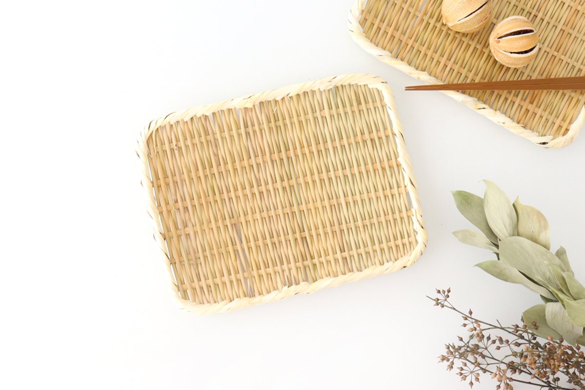 Japanese Bamboo Bascketery Square Tray 24cm | Niigata Bamboo Crafts