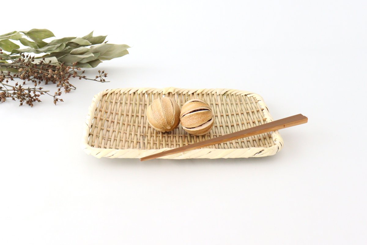 Japanese Bamboo Bascketery Square Tray 24cm | Niigata Bamboo Crafts