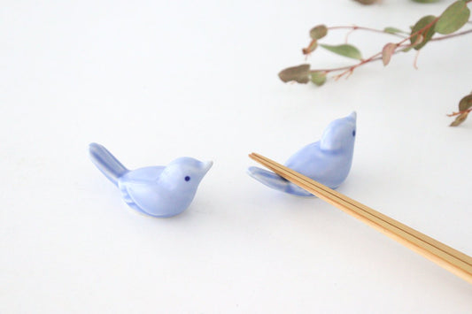 Chopstick Rest Small Bird Light Blue | Hashioki Hasami Ware