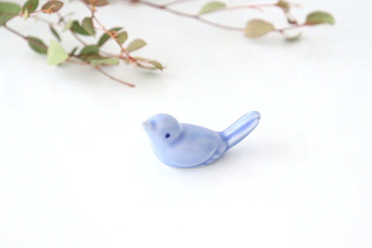 Chopstick Rest Small Bird Light Blue | Hashioki Hasami Ware