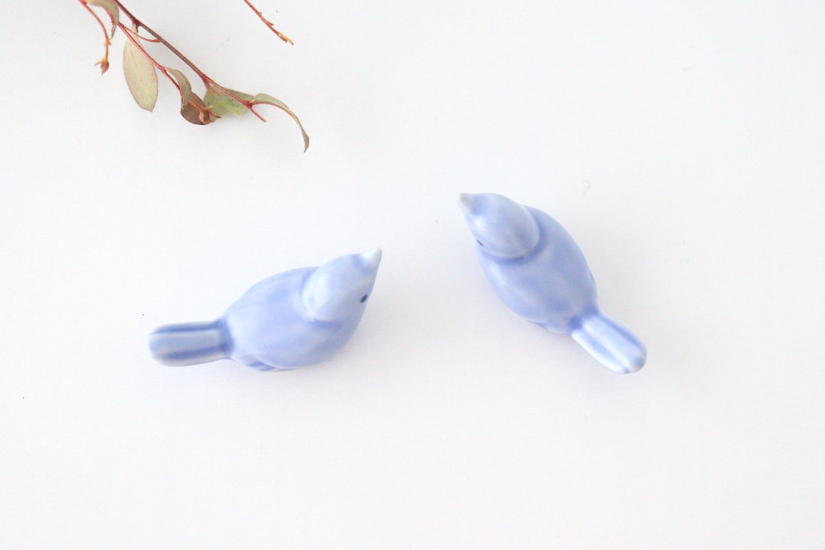 Chopstick Rest Small Bird Light Blue | Hashioki Hasami Ware