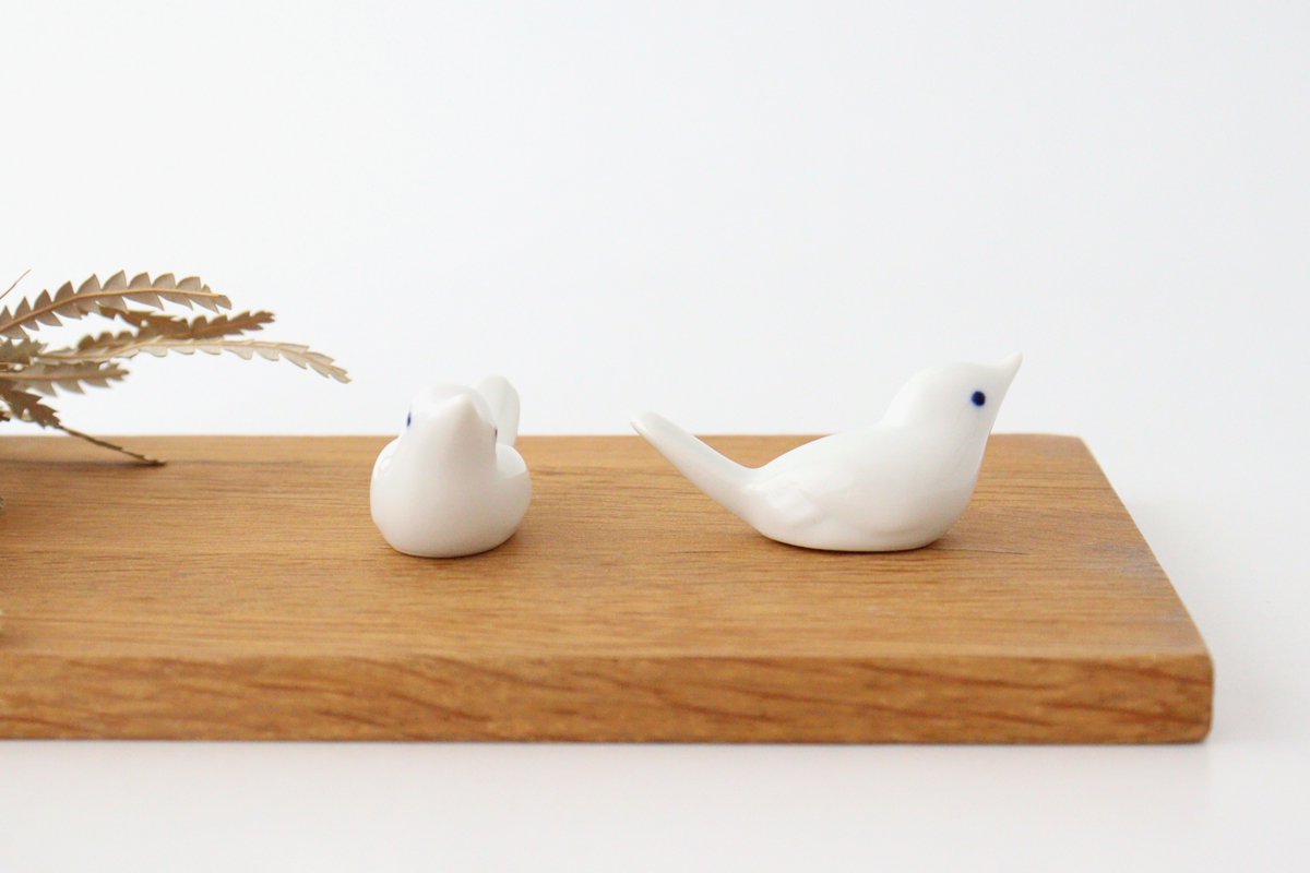 Chopstick Rest Small Bird Light White | Hashioki Hasami Ware