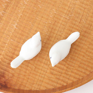 Chopstick Rest Small Bird Light White | Hashioki Hasami Ware