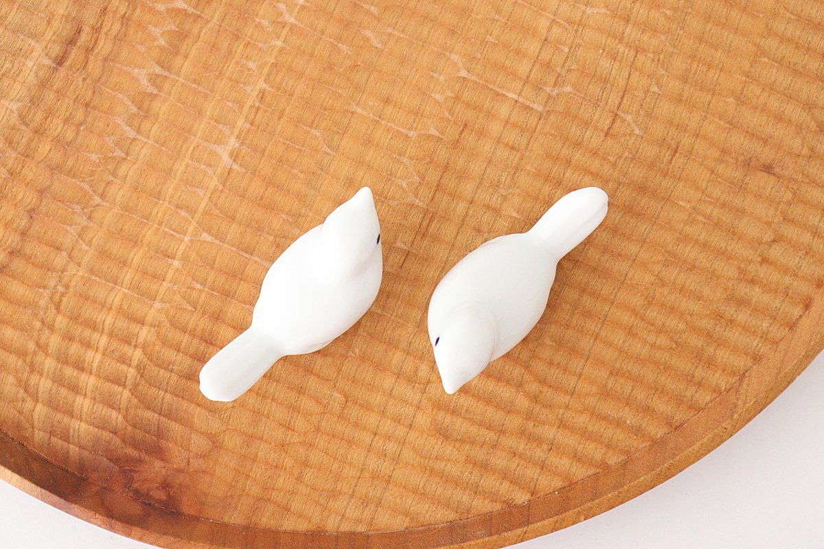 Chopstick Rest Small Bird Light White | Hashioki Hasami Ware