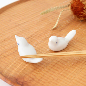 Chopstick Rest Small Bird Light White | Hashioki Hasami Ware