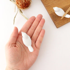 Chopstick Rest Small Bird Light White | Hashioki Hasami Ware