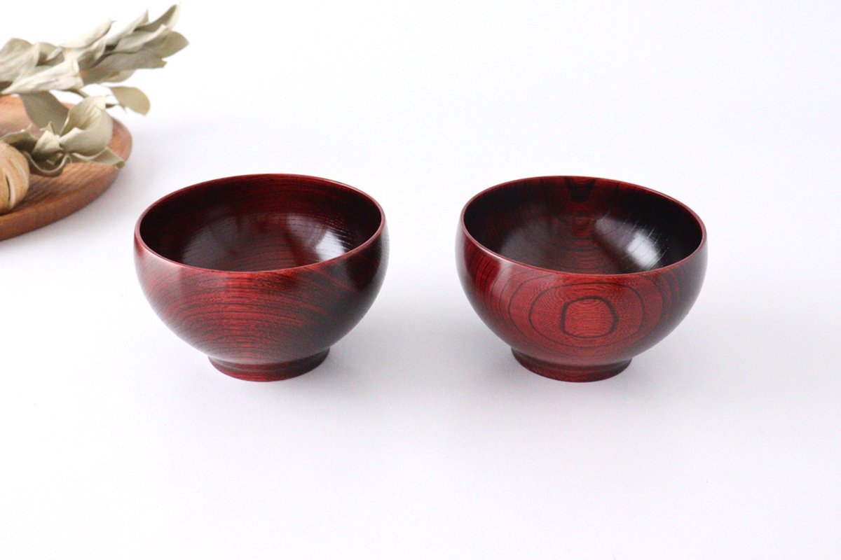 Co Chitose Soup Bowl Vermillion Zelkova | Yamanaka Lacquerware