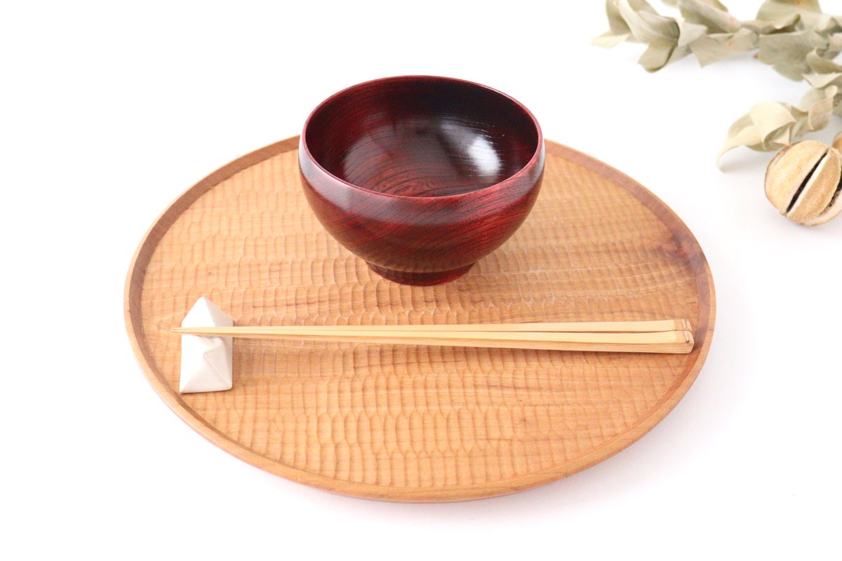 Co Chitose Soup Bowl Vermillion Zelkova | Yamanaka Lacquerware