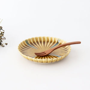 Chrysanthemum-shaped Plate Kiseto Oribe 15㎝/6in | Seto Ware