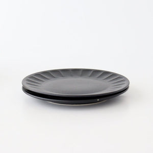 Serving Plate Flower-shape Matte Black | Mino Ware